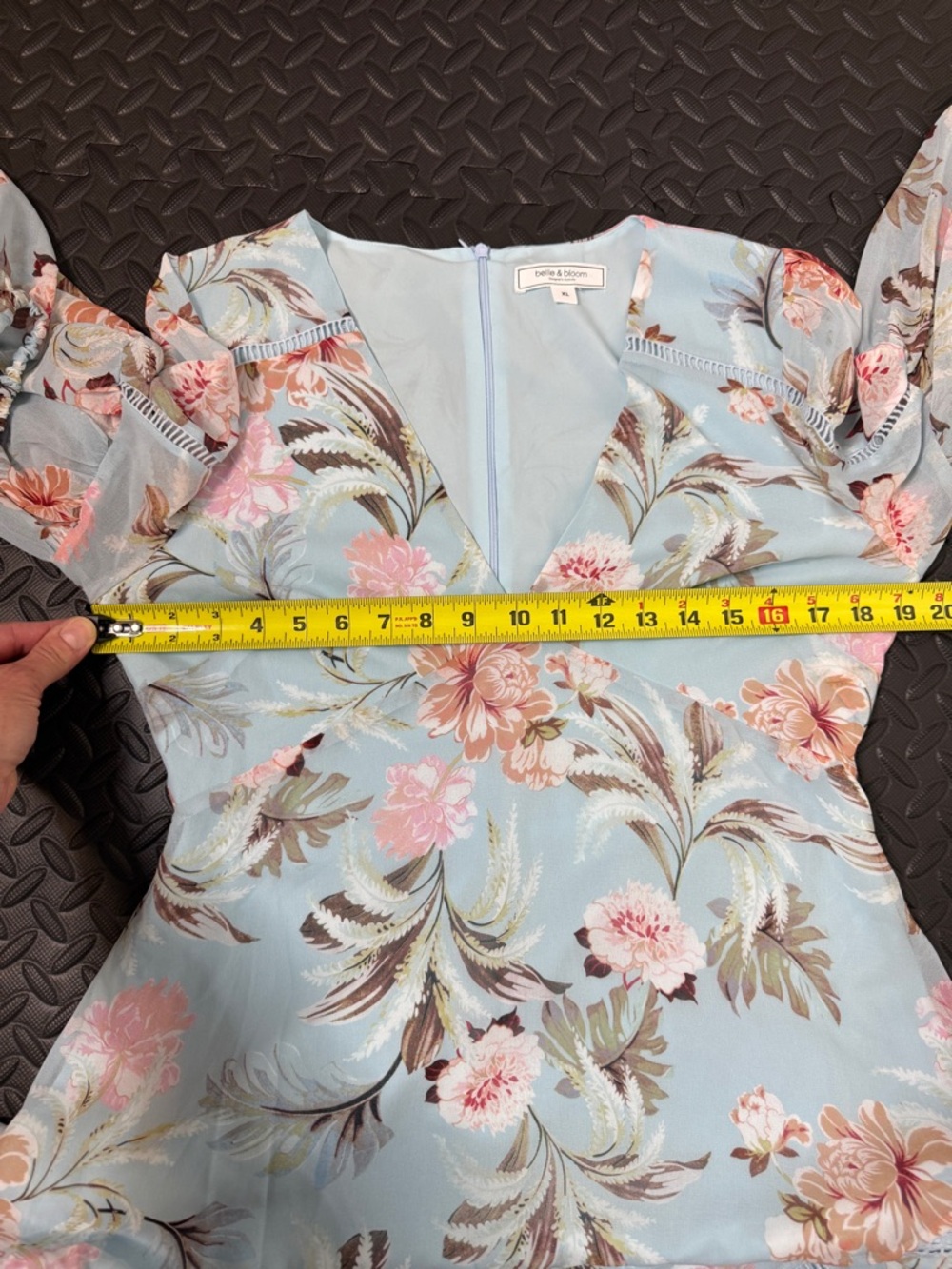 Blue Boho Maxi Dress Cottagecore Floral Romantic Long Sleeve XL - Picture 6 of 9